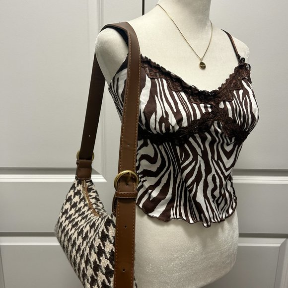 Vintage Style Houndstooth Handbag - Picture 3 of 6